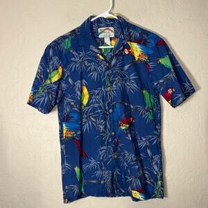 Paradise found vintage Hawaiian Tuscan print button down 100% cotton shirt